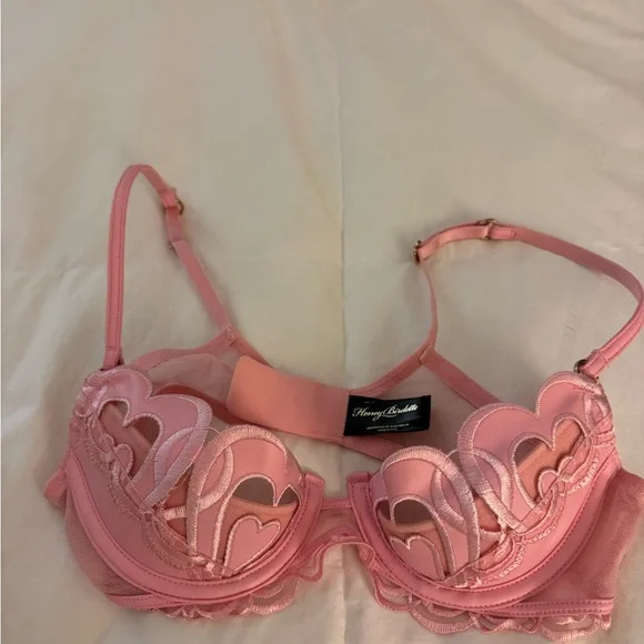 Honey Birdette Pink Hearts Bra 32A - Picture 2 of 2